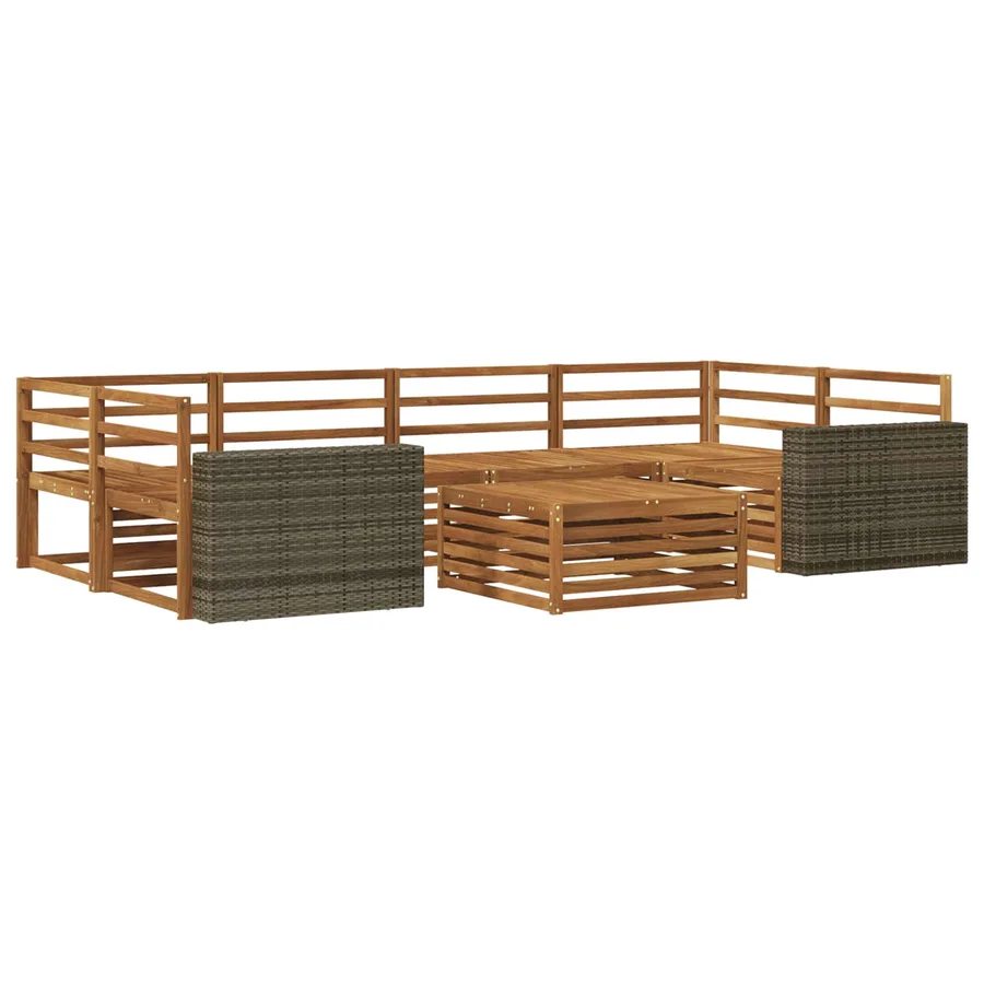 Ensemble de canapés d'extérieur 7 pcs Naturel - 2