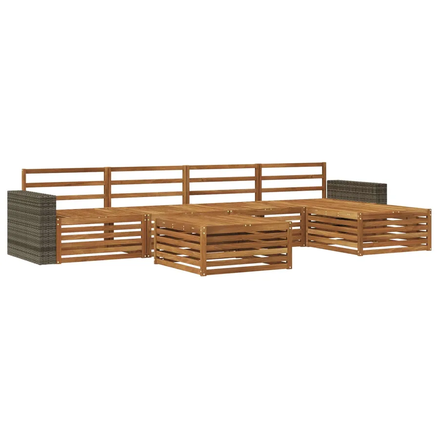 Ensemble de canapés d'extérieur 6 pcs Naturel 79 x 79 x 37 cm - 2