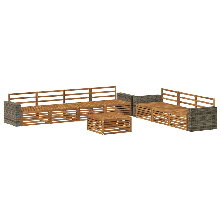 Ensemble de canapés d'extérieur 8 pcs Naturel 79 x 79 x 37 cm - 2