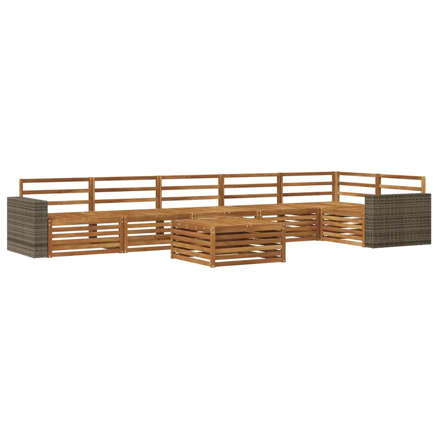 Ensemble de canapés d'extérieur 7 pcs Naturel 79 x 79 x 37 cm - 2