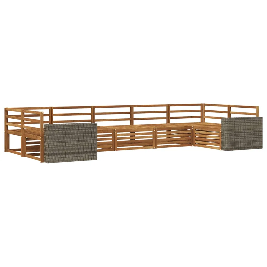 Ensemble de canapés d'extérieur 7 pcs Naturel - 2