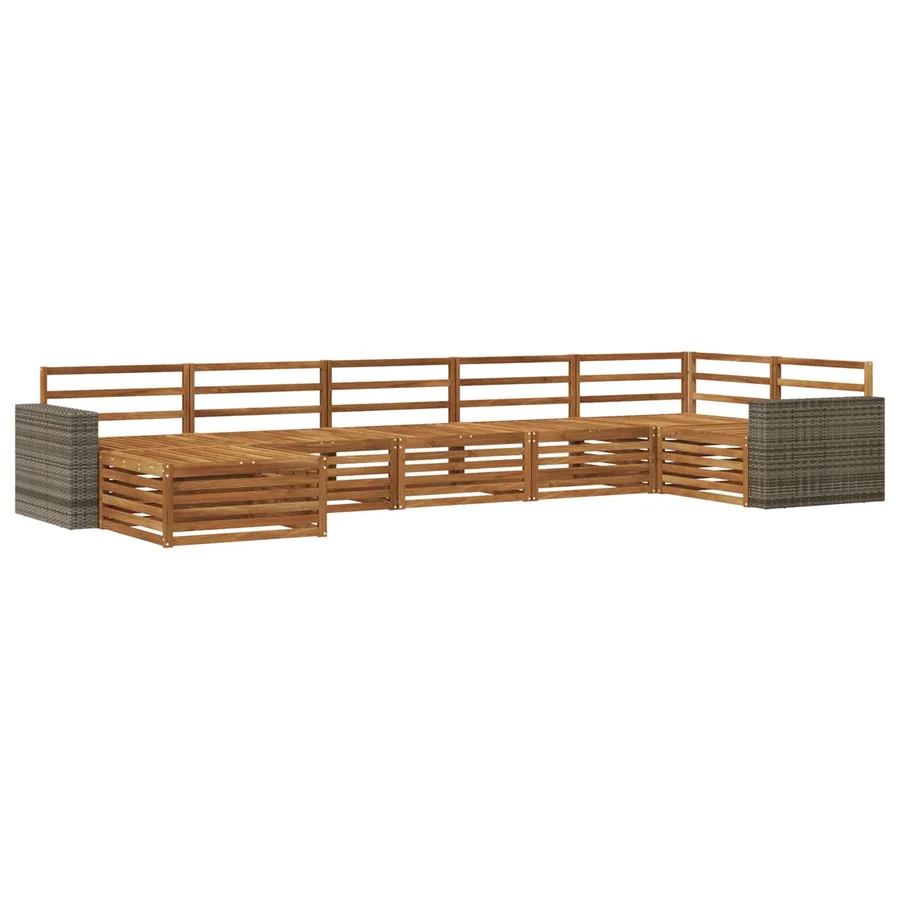 Ensemble de canapés d'extérieur 7 pcs Naturel - 2