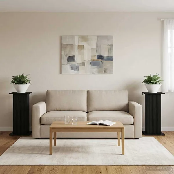 Support de Plante 2 pcs Noir 30,5 x 30 x 60,5 cm