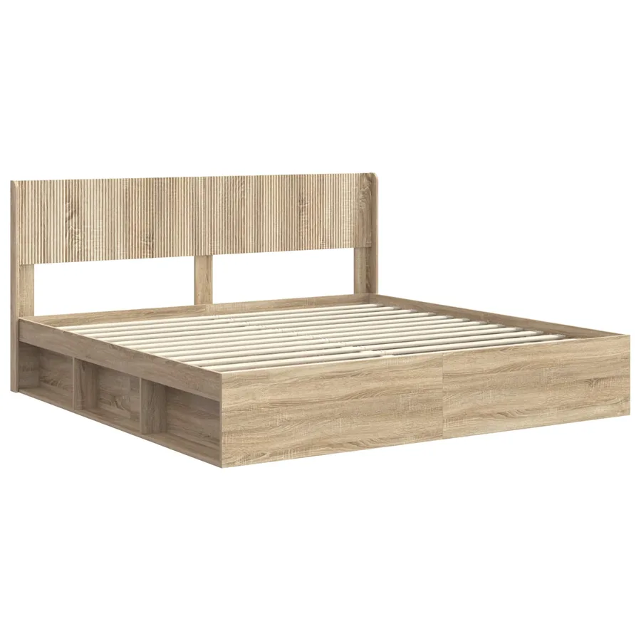 Cadre de lit avec rangement et tête de lit 2 pc - 4