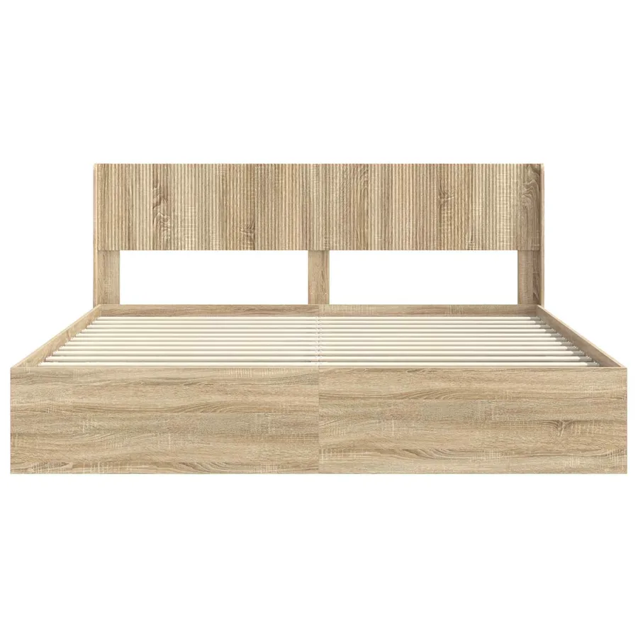 Cadre de lit avec rangement et tête de lit 2 pc - 5