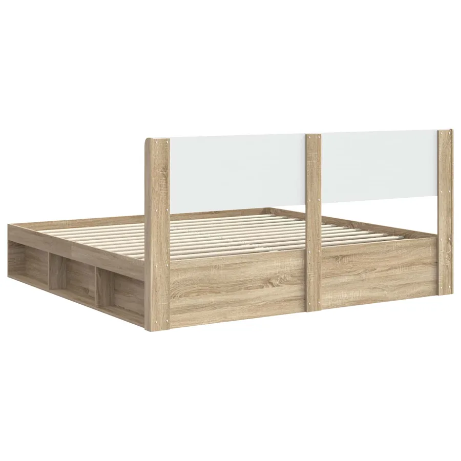 Cadre de lit avec rangement et tête de lit 2 pc - 7