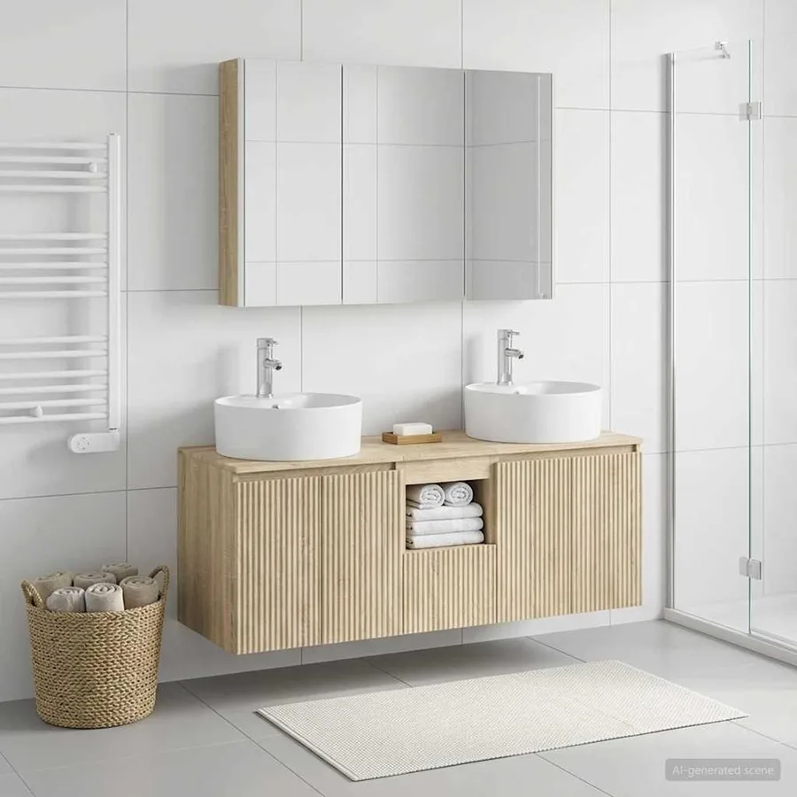 Ensemble d'armoire de salle de bain 4 pcs Chêne Sonoma - 4