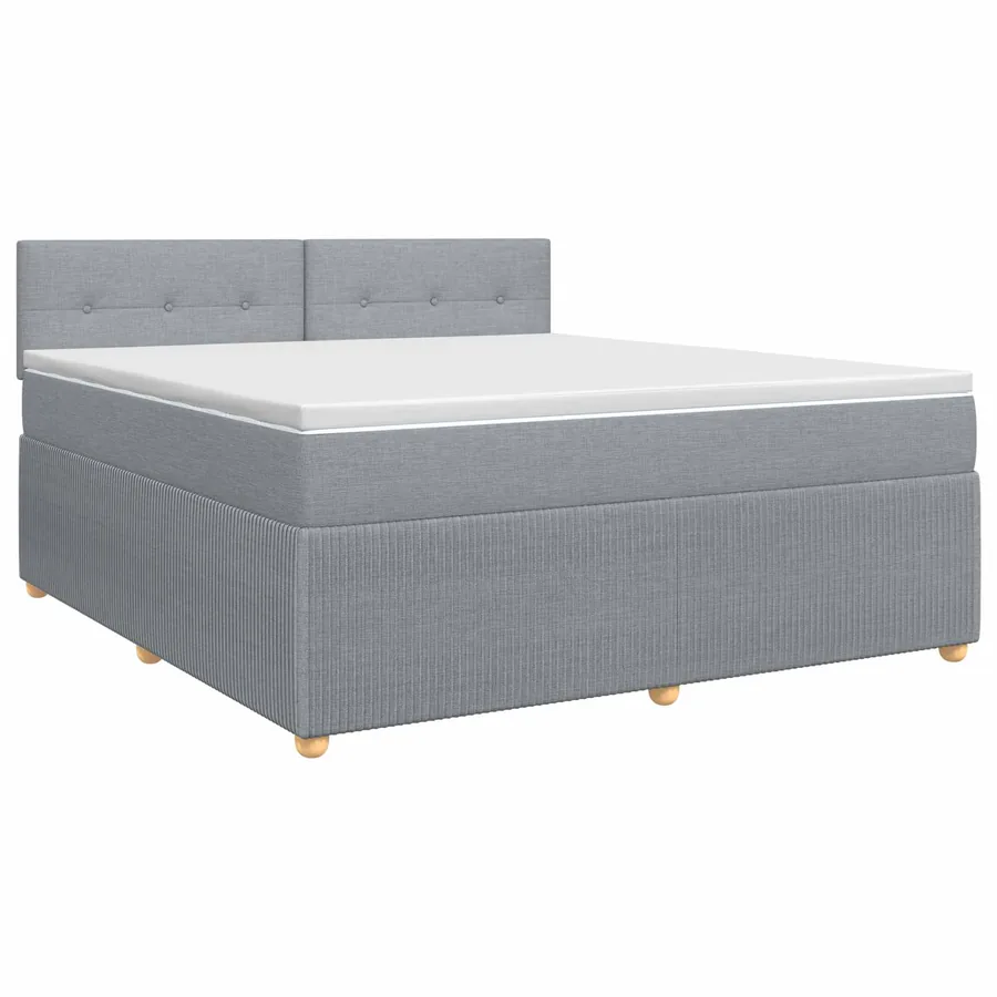 Lit boxspring avec matelas Gris clair 180 x 200 cm Tissu