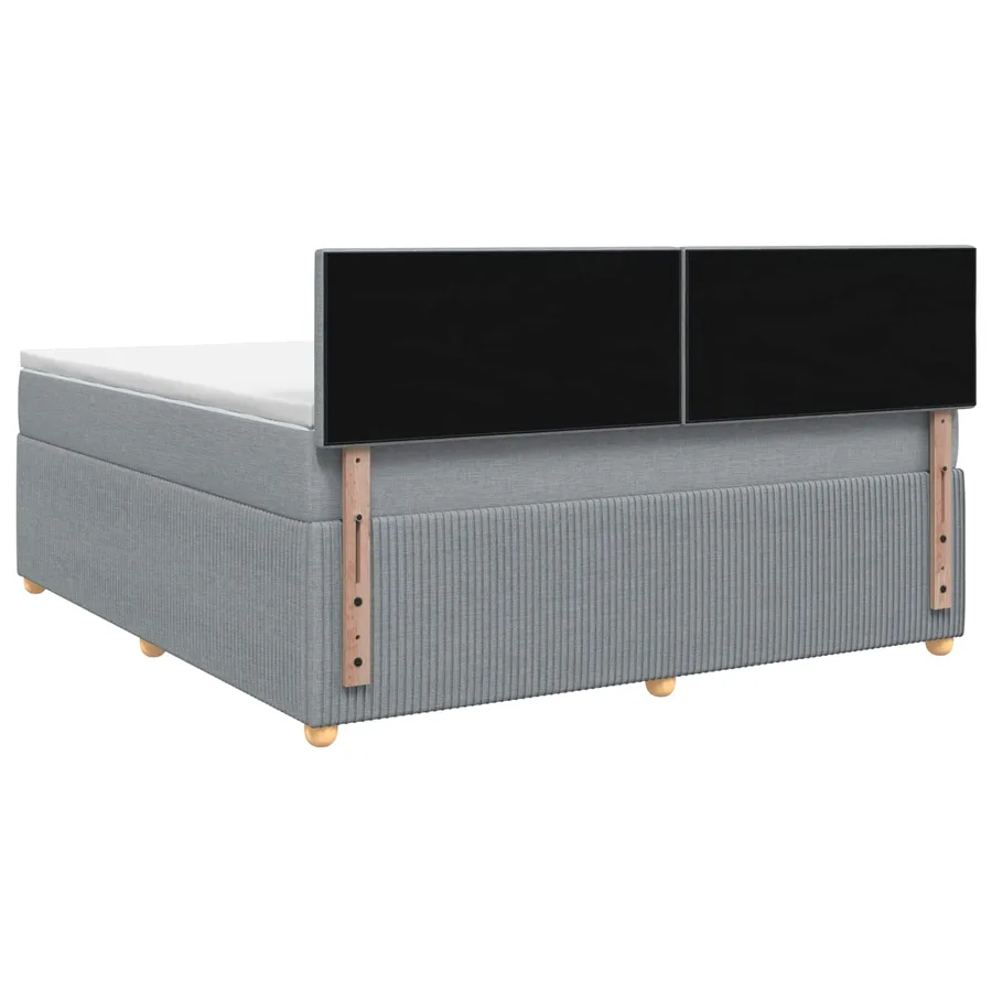 Lit boxspring avec matelas Gris clair 140 x 200 cm Tissu - 7