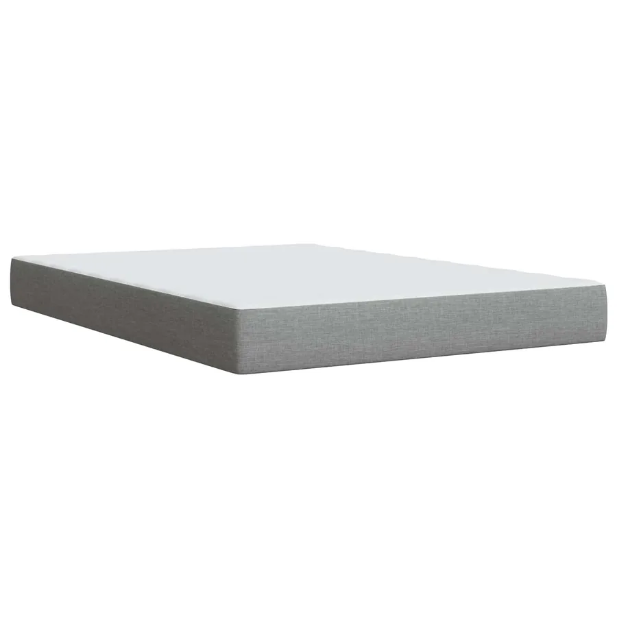 Lit boxspring avec matelas Gris clair 140 x 190 cm Tissu - 5