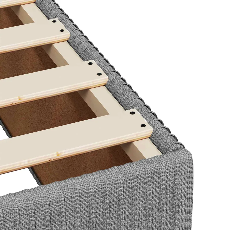 Lit boxspring avec matelas Gris clair 140 x 190 cm Tissu - 9