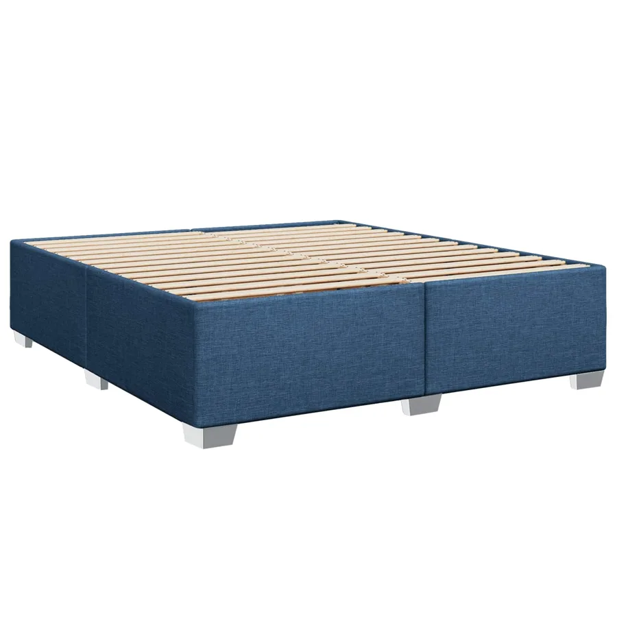 Lit boxspring avec matelas Bleu 140 x 190 cm Tissu - 4