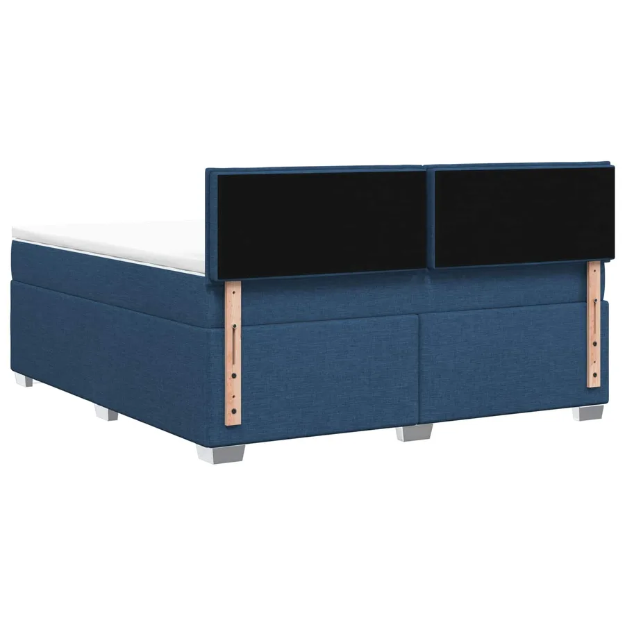 Lit boxspring avec matelas Bleu 140 x 190 cm Tissu - 7