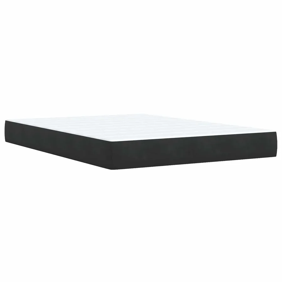 Lit boxspring LED avec matelas Noir 160 x 200 cm Velours - 5