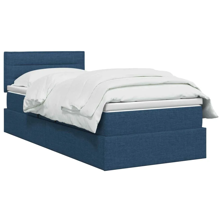 Lit de rangement LED avec matelas Bleu 90 x 200 cm Tissu - 2