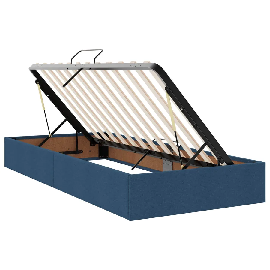 Lit de rangement LED avec matelas Bleu 90 x 200 cm Tissu - 4