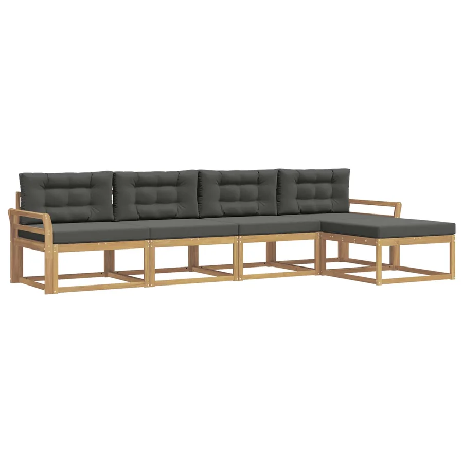 Ensemble de canapés d'extérieur 4 pcs Blanc et anthracite - 2