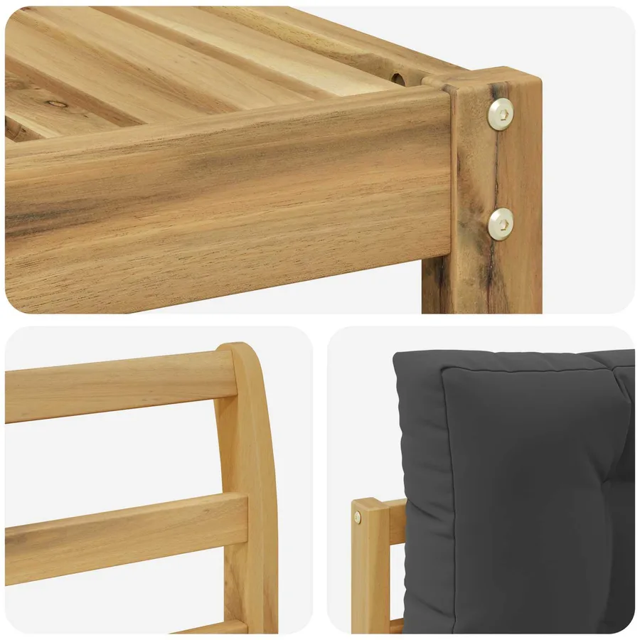 Ensemble de canapés d'extérieur 4 pcs Blanc et anthracite - 5