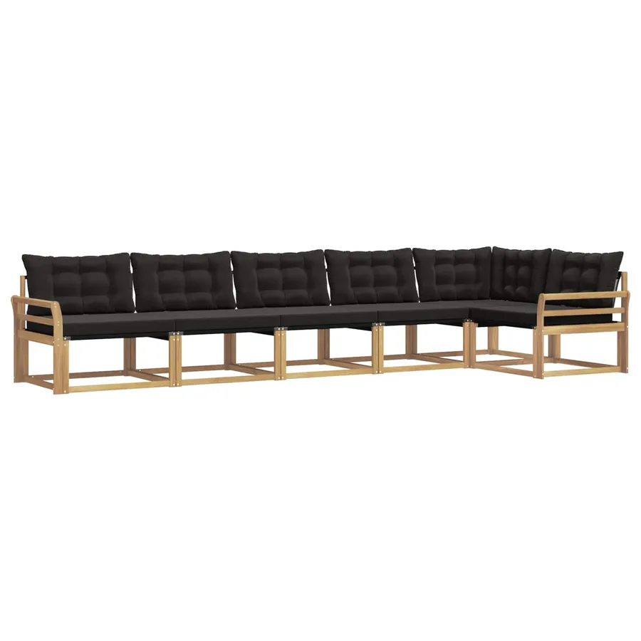 Ensemble de canapés d'extérieur 6 pcs Blanc et noir - 2