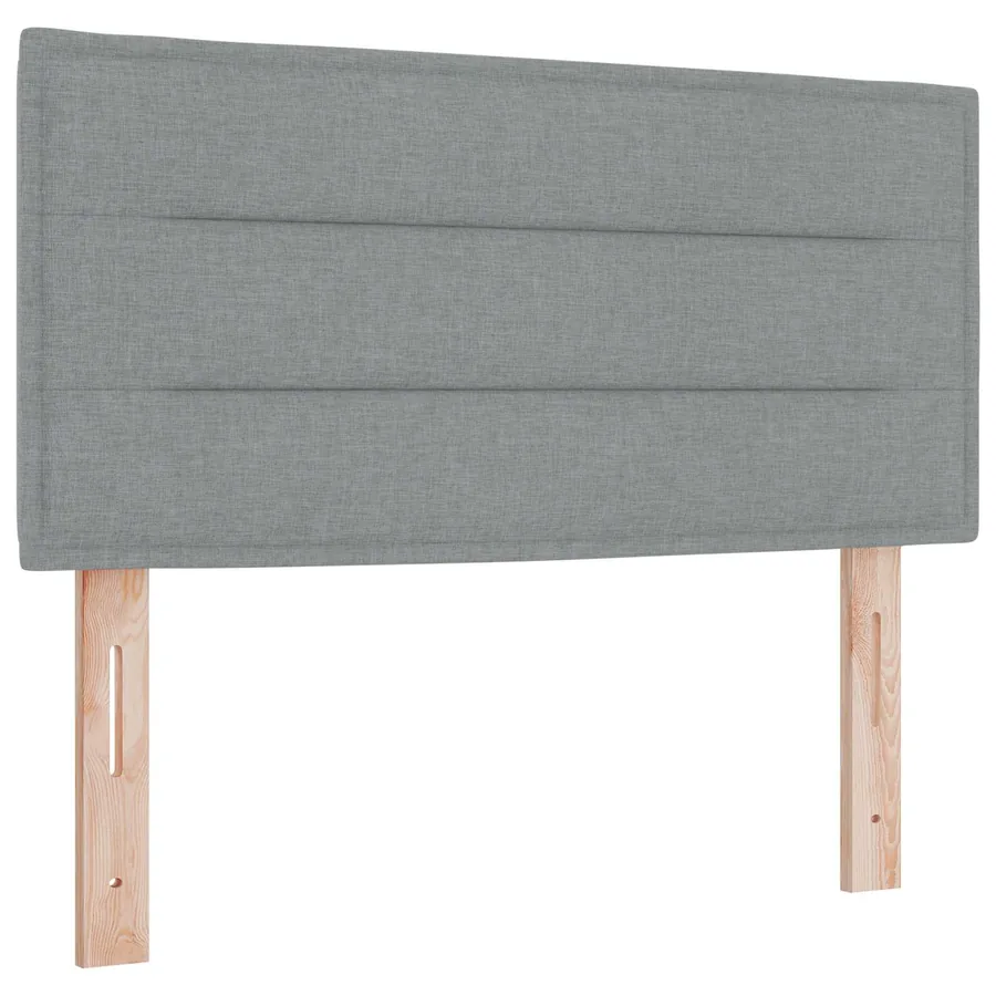 Lit boxspring avec matelas Gris clair 90 x 200 cm Tissu - 3