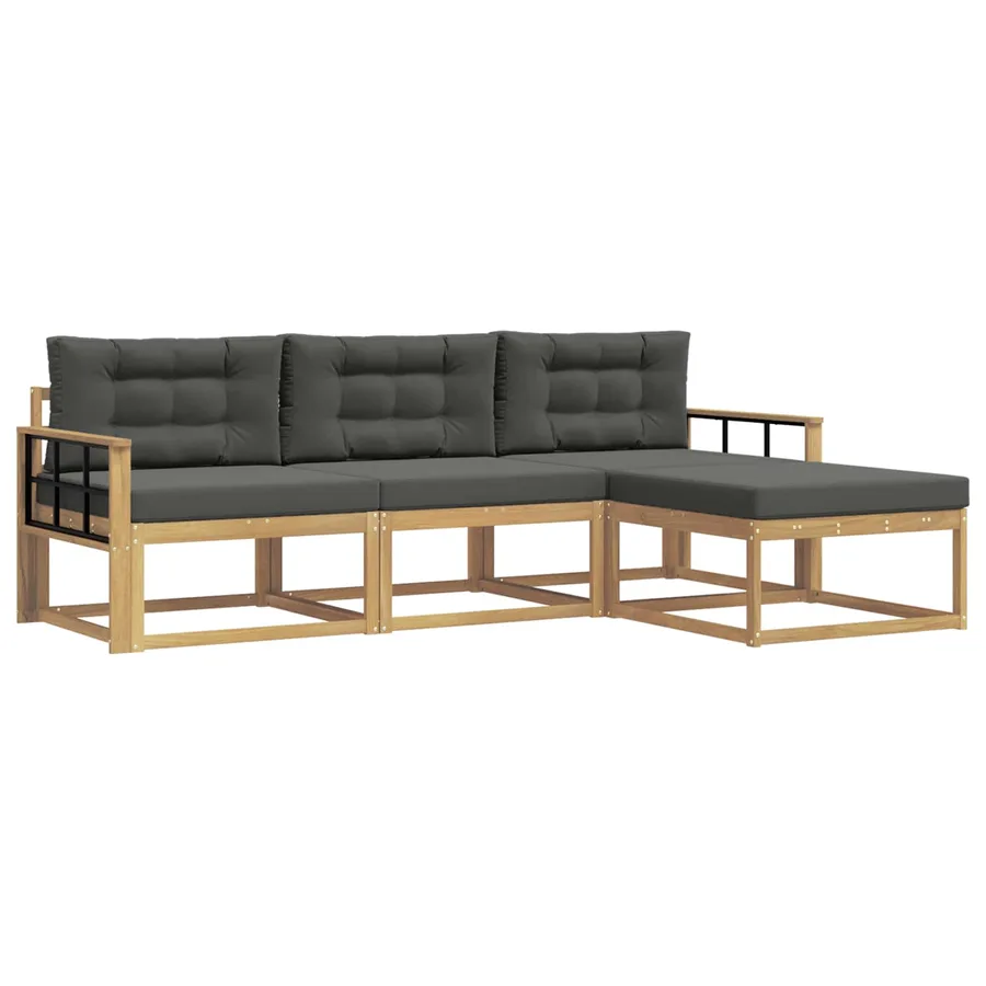 Ensemble de canapés d'extérieur 4 pcs Blanc et anthracite - 2