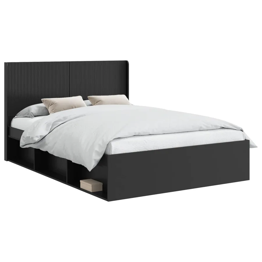 Cadre de lit avec rangement et tête de lit 2 pc - 2