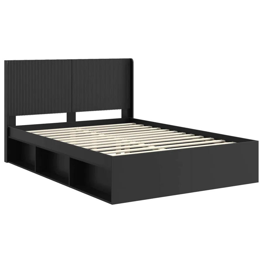 Cadre de lit avec rangement et tête de lit 2 pc - 4