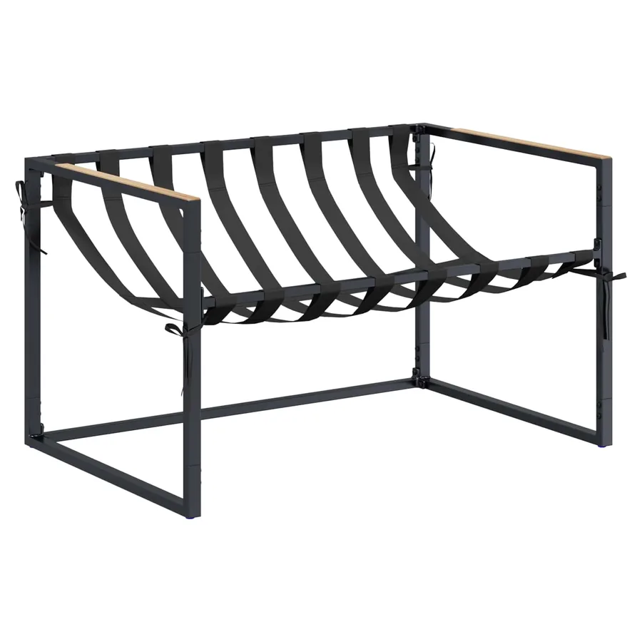 Ensemble de canapé de jardin Noir et anthracite Acier - 3