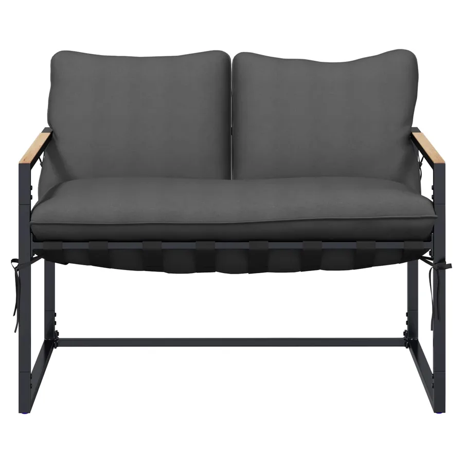 Ensemble de canapé de jardin Noir et anthracite Acier - 4