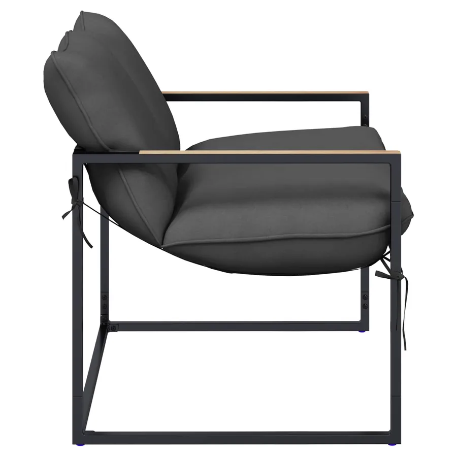 Ensemble de canapé de jardin Noir et anthracite Acier - 5