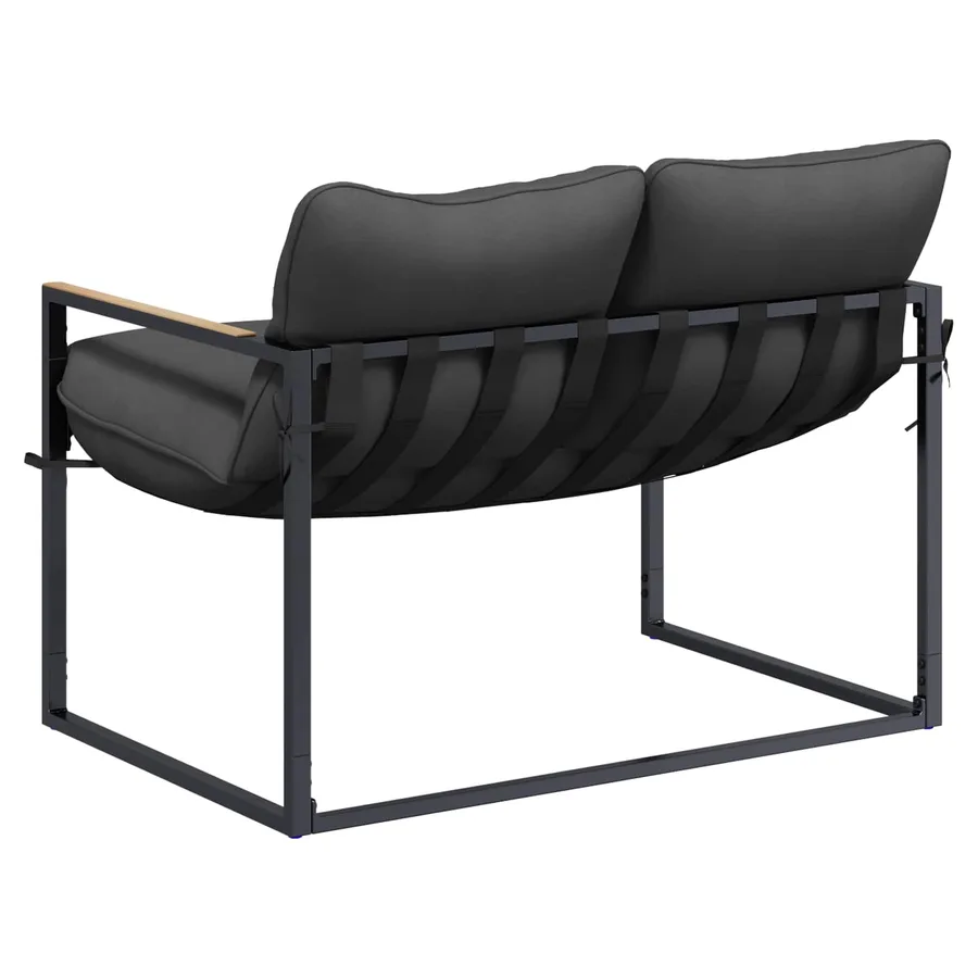 Ensemble de canapé de jardin Noir et anthracite Acier - 6