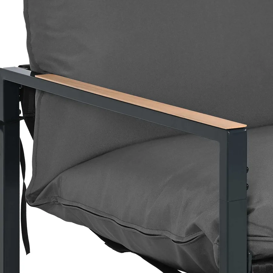 Ensemble de canapé de jardin Noir et anthracite Acier - 7