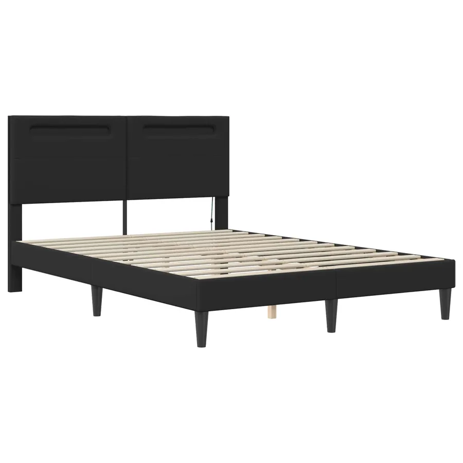 Cadre de lit avec bandes LED avec tête de lit 2 pcs Simili cuir - 6
