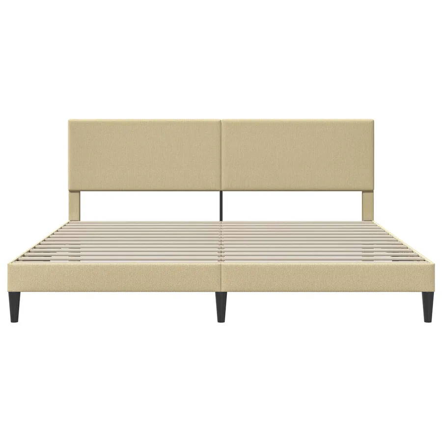 Cadre de lit avec tête de lit Gris Vert Clair 200 x 200 cm - 5