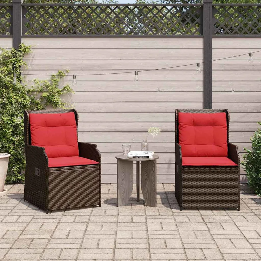 Banc de jardin 2 pcs Marron polyrotin