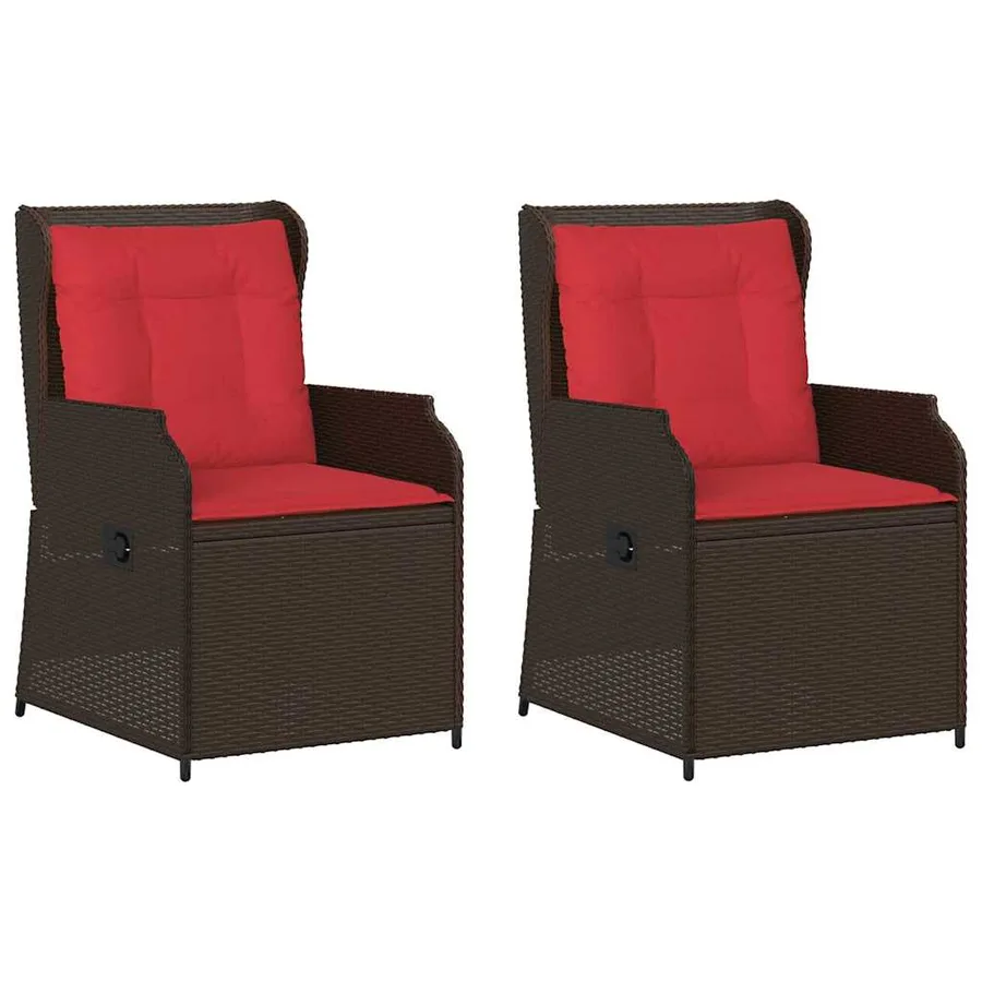 Banc de jardin 2 pcs Marron polyrotin - 2