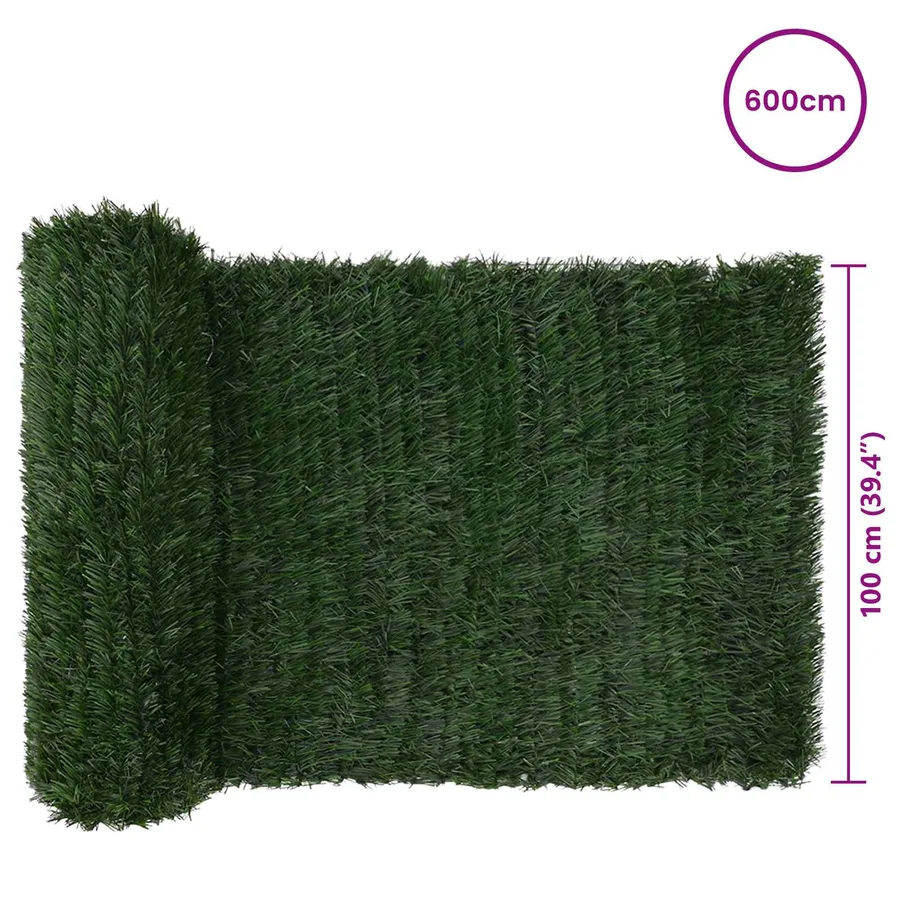 Clôture Artificielle Vert foncé 1 x 6 m PVC et Acier - 6