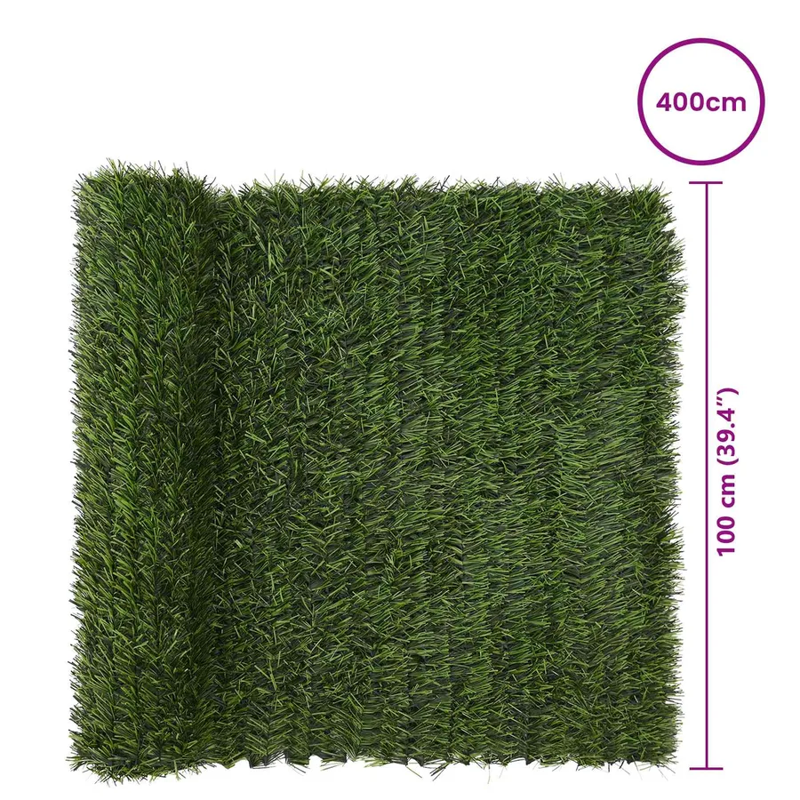 Clôture Artificielle Vert clair 1 x 4 m PVC et Acier - 6