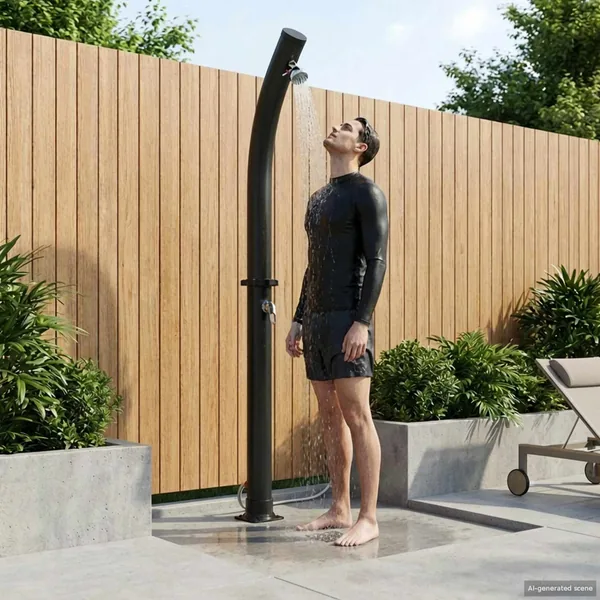Douche solaire avec tête de douche 20 l Noir