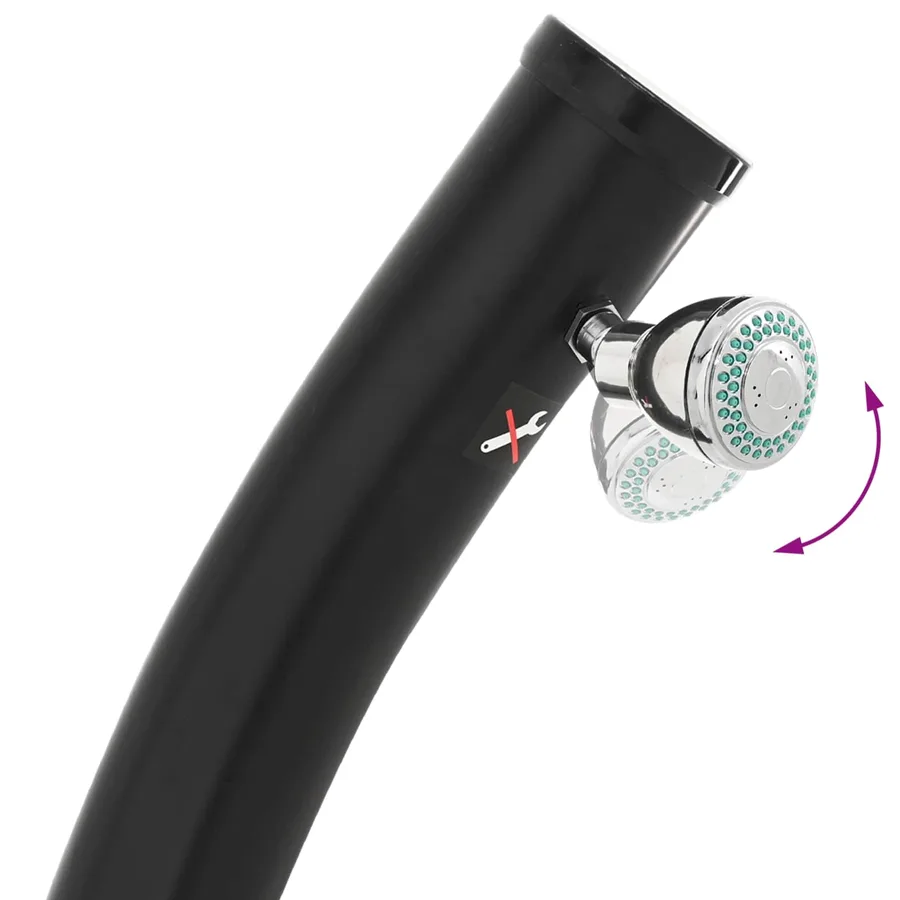 Douche solaire avec tête de douche 20 l Noir - 8