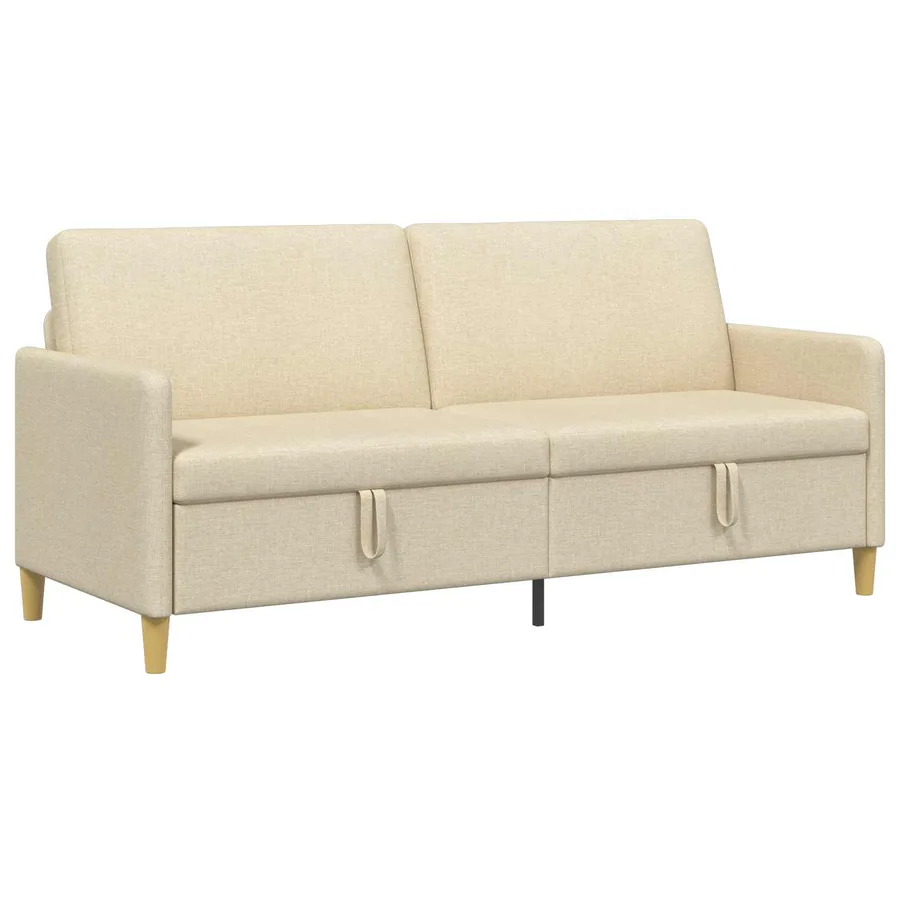 Sofa avec rangement Crème 192 x 78 x 87 cm Polyester - 2