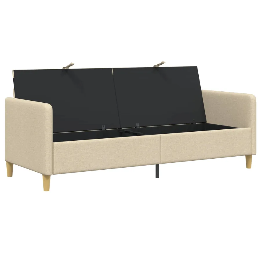Sofa avec rangement Crème 192 x 78 x 87 cm Polyester - 4