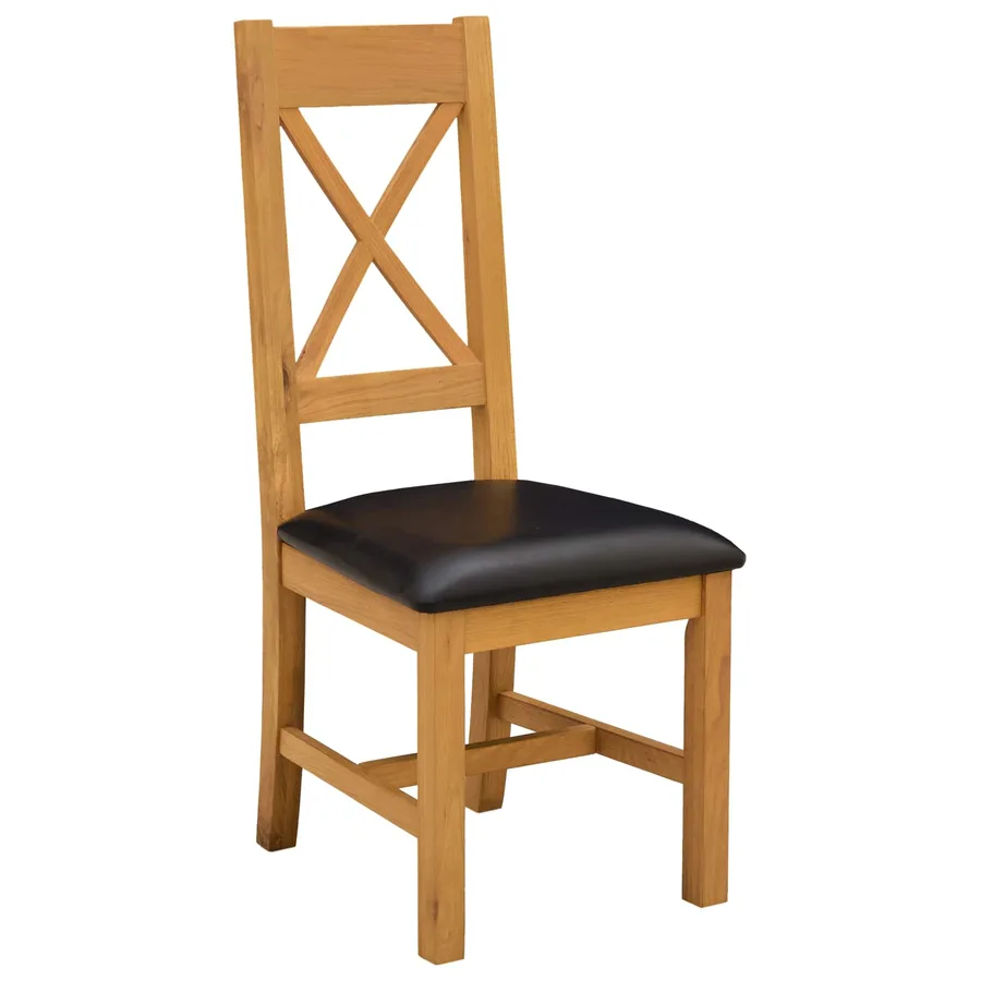 Chaise de salle à manger 2 pcs Bois de chêne massif Noir - 2