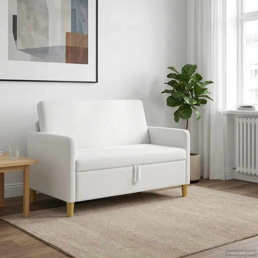 Sofa avec rangement Blanc 122 x 78 x 87 cm Polyester