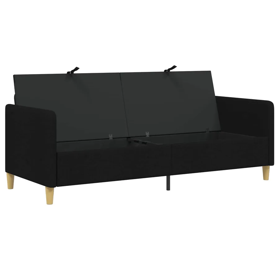 Sofa avec rangement Noir 192 x 78 x 87 cm Polyester - 4