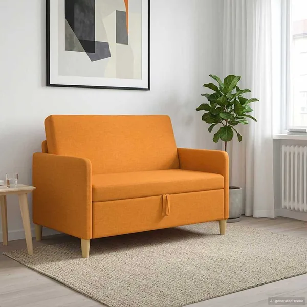 Sofa avec rangement Jaune foncé 122 x 78 x 87 cm Polyester