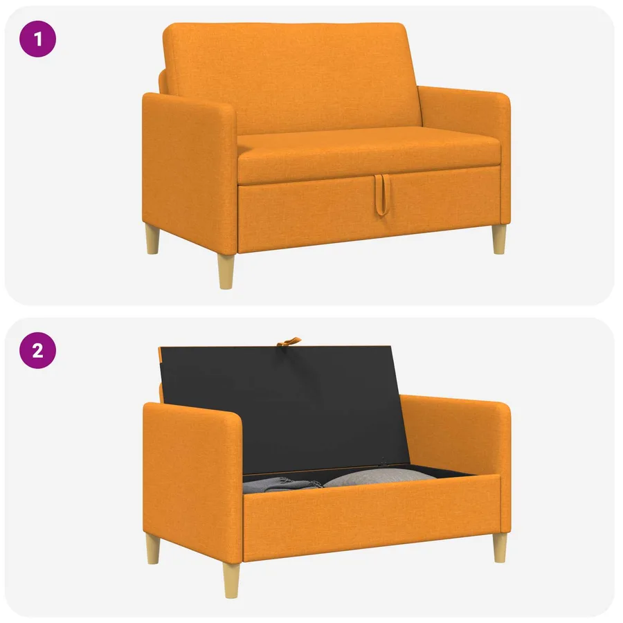 Sofa avec rangement Jaune foncé 122 x 78 x 87 cm Polyester - 5