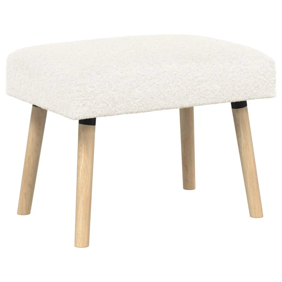 banc Uni Crème 60 x 40 x 45 cm Bouclé - 2