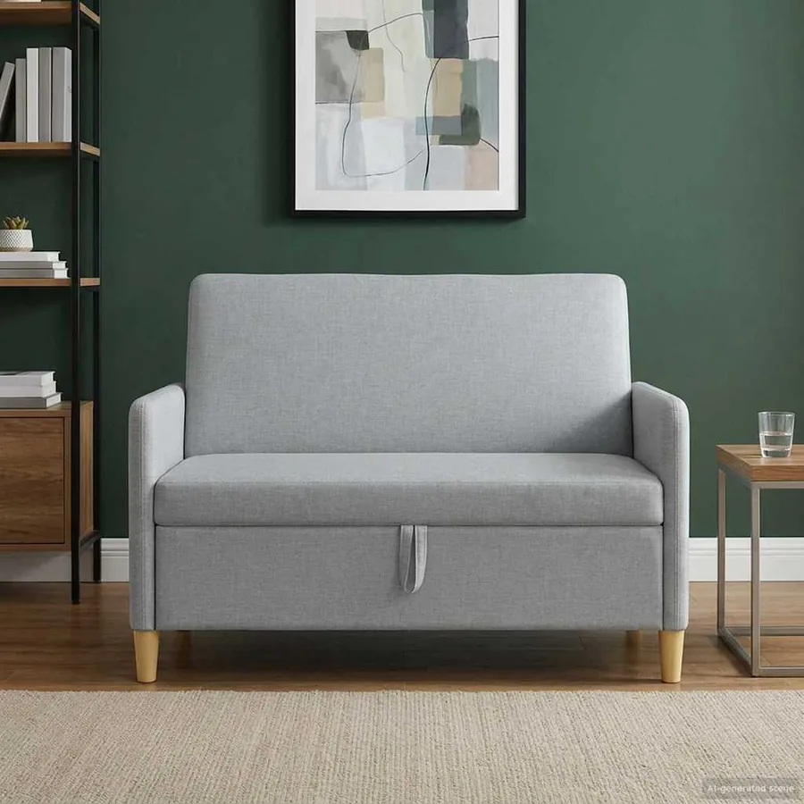 Sofa avec rangement Gris clair 122 x 78 x 87 cm Polyester