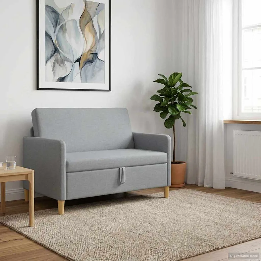 Sofa avec rangement Gris clair 122 x 78 x 87 cm Polyester - 3
